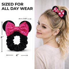 Styla Hair scrunchie held in hand showing scale and easy portability