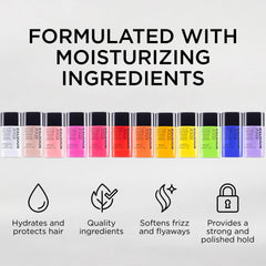 Style Factor Edge Booster applying to hairline to tame flyaways and create sleek edges quickly