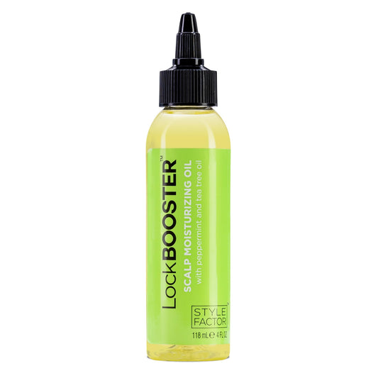 Style Factor LockBOOSTER front bottle view showing product and benefits