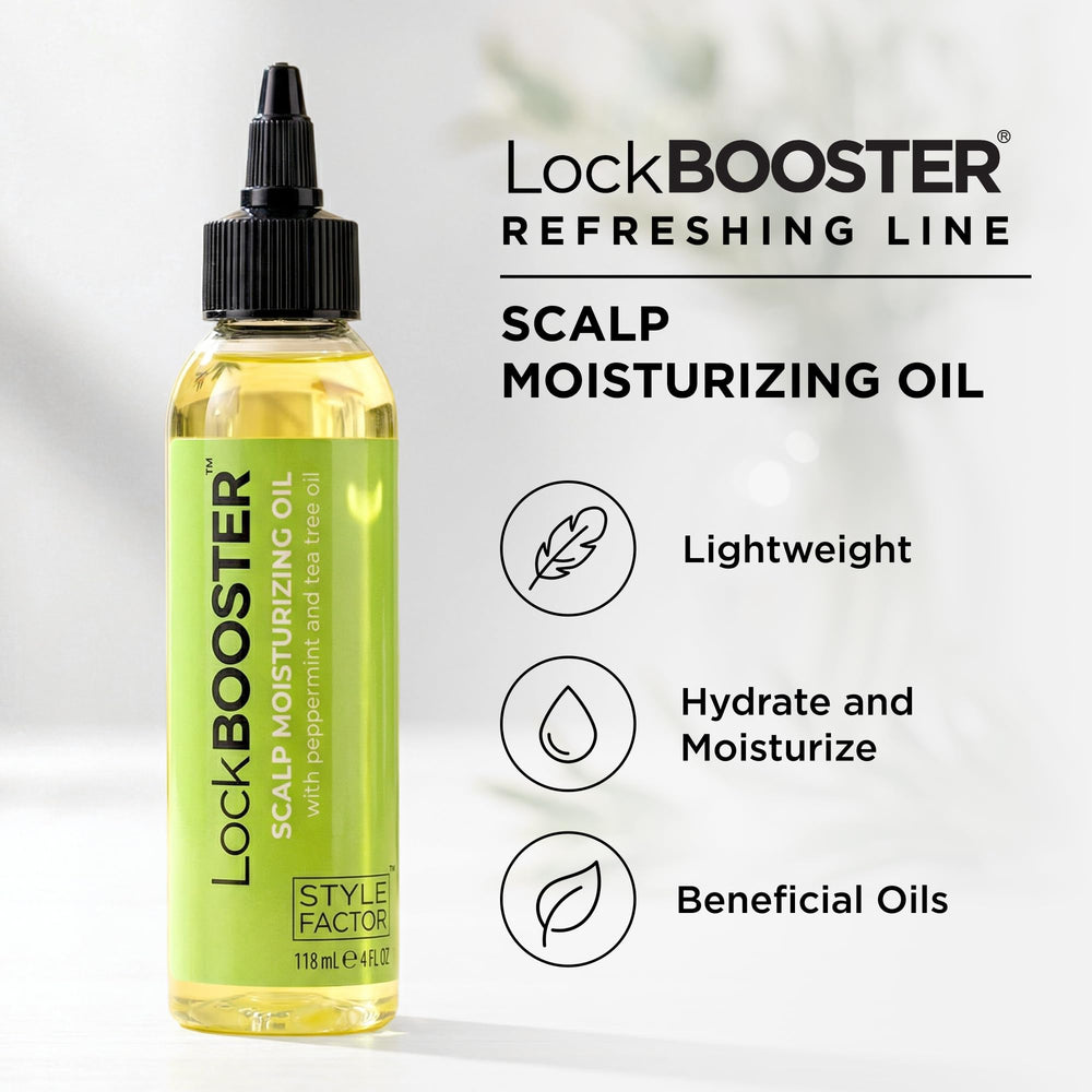 Style Factor LockBOOSTER label close-up highlighting ingredients and clarity