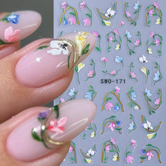 STZPRONAIL applied on gel nail macro showing dimensional floral effect