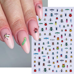 STZPRONAIL butterfly and bee decal detail highlighting cute summer motifs