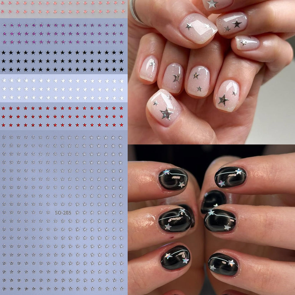 STZPRONAIL close-up holographic star texture creates shimmering accents