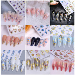 STZPRONAIL detailed cherry blossom and lily decals illustrating delicate patterning
