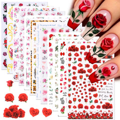 STZPRONAIL front packaging showing 12 rose sticker sheets and kit benefits