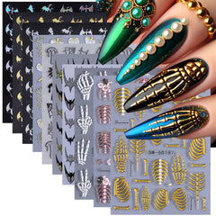 STZPRONAIL front packaging showing 10-sheet gothic nail sticker set and organized designs