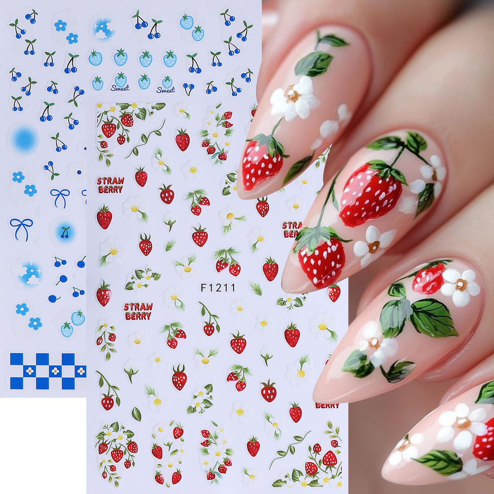 STZPRONAIL detailed fruit designs like strawberries and cherries for playful nails
