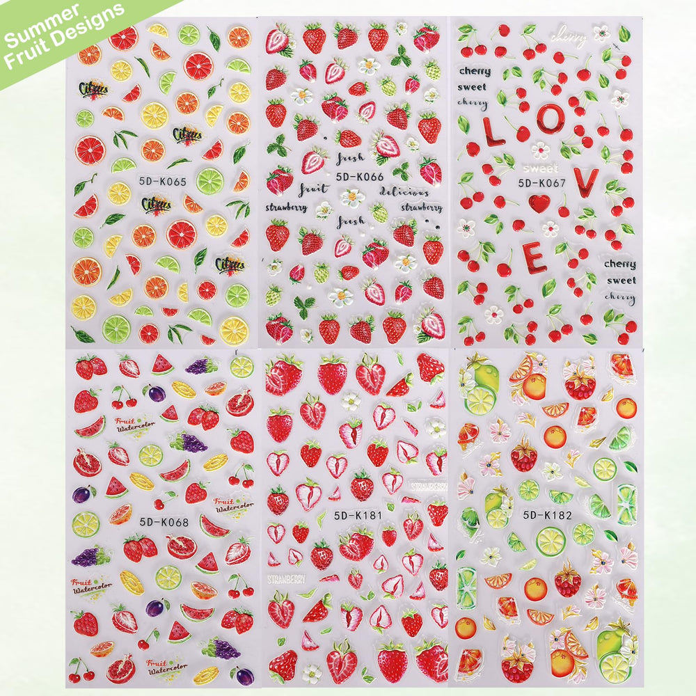 STZPRONAIL beach manicure lifestyle with fruit decals, perfect summer-ready nails