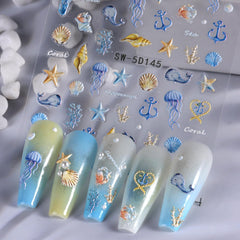STZPRONAIL lifestyle shot of beach-themed manicure conveying vacation-ready style