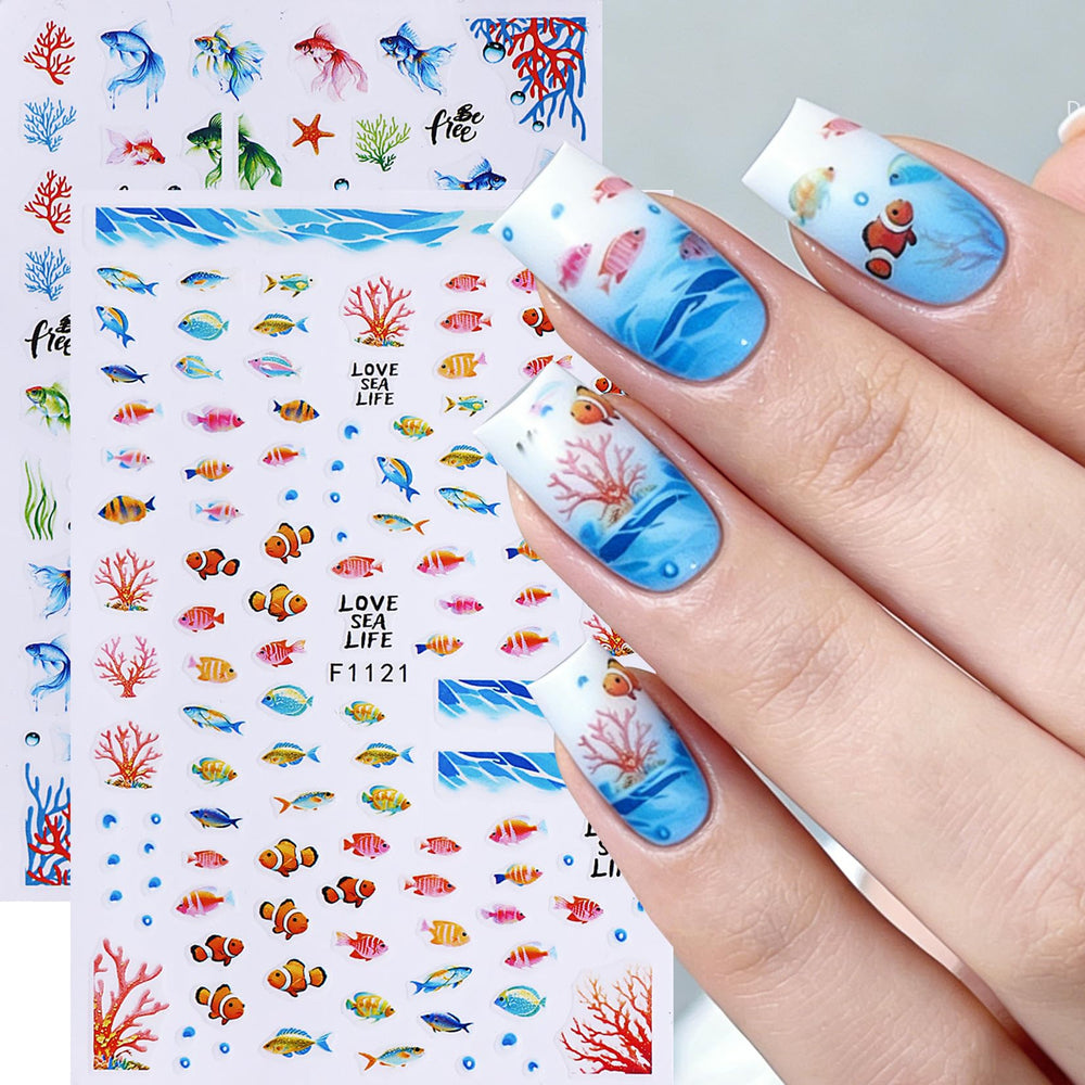 STZPRONAIL finished manicure with beach-style nail art offering a summer-ready look