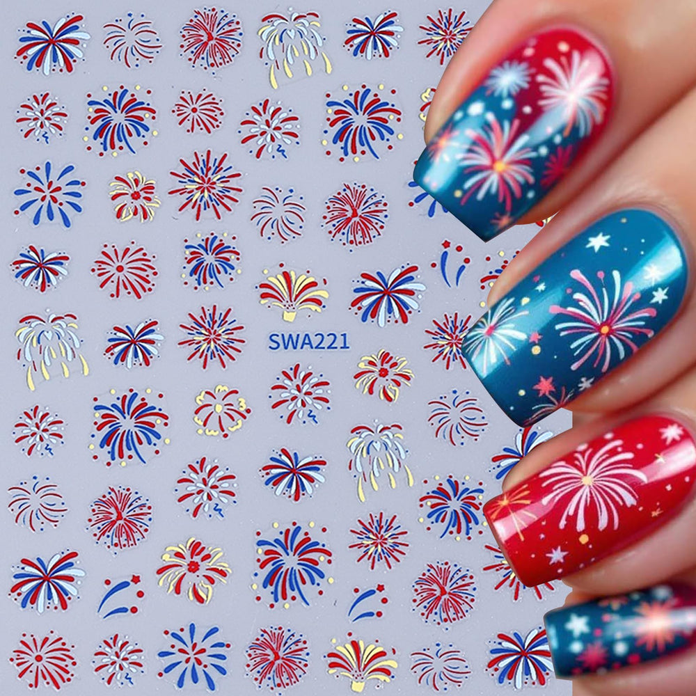 STZPRONAIL applied on natural nails showcasing polished patriotic look benefit