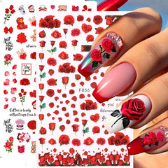 STZPRONAIL close-up of sticker sheet texture highlighting crisp floral detail