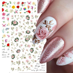 STZPRONAIL single nail with rose decal applied demonstrating polished finish