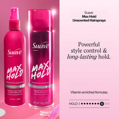 Suave aerosol mist in action delivering fast even coverage and quick set benefit