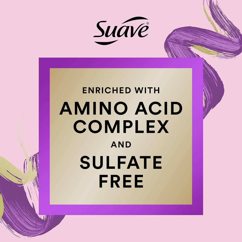Person applying Suave to damp curls to hydrate and shape hair for styling