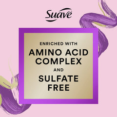 Person applying Suave to damp curls to hydrate and shape hair for styling