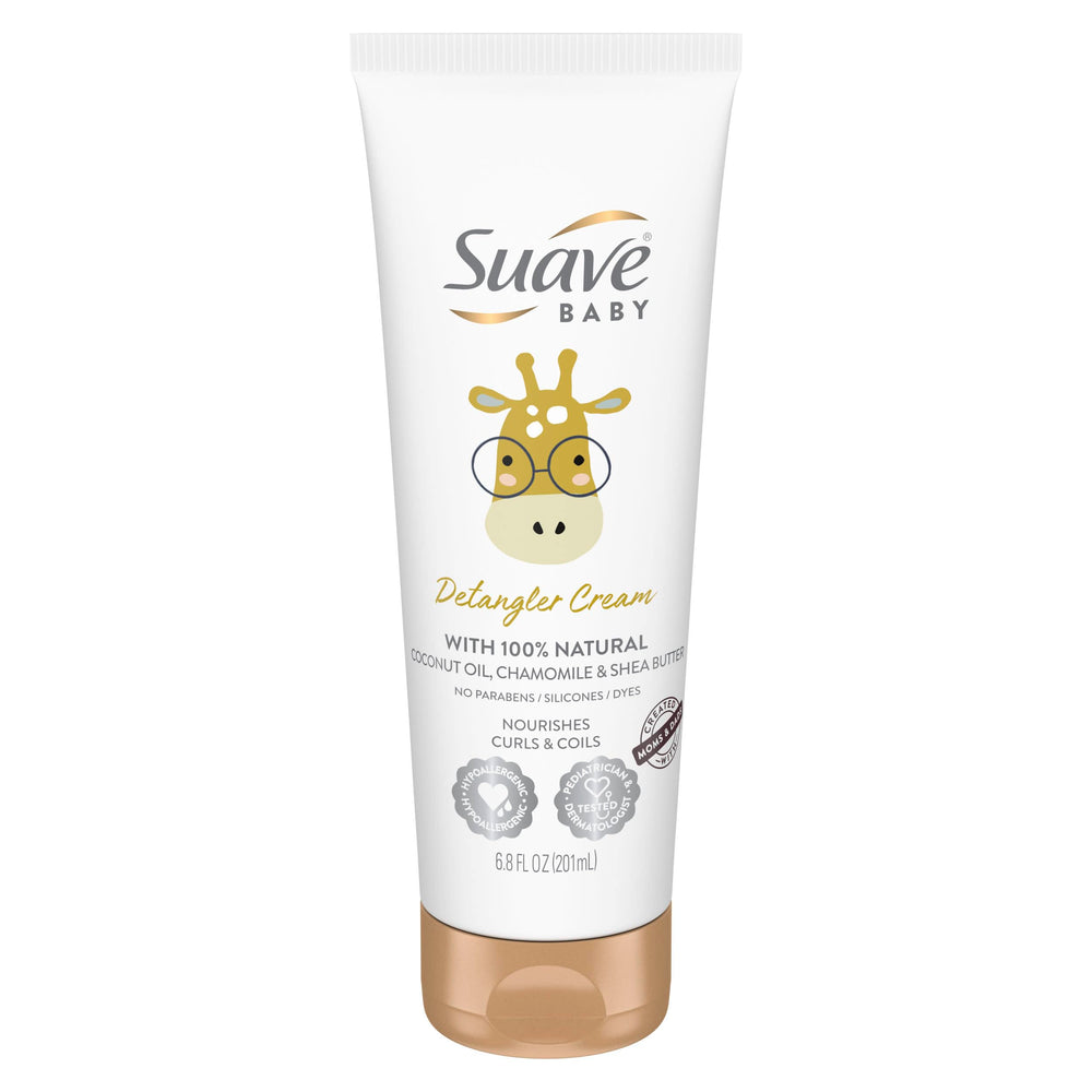 Suave baby front packaging showing product benefits and curls