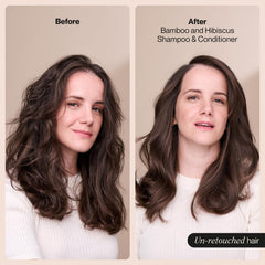 Suave conditioner being poured in hand for easy detangling benefit