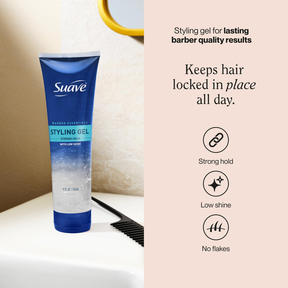Suave 9 oz container displayed to show size and easy dispensing for everyday use