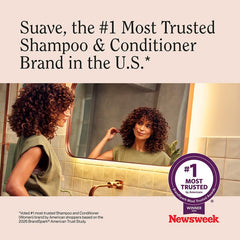 Suave in-shower usage image showing easy application and frizz control