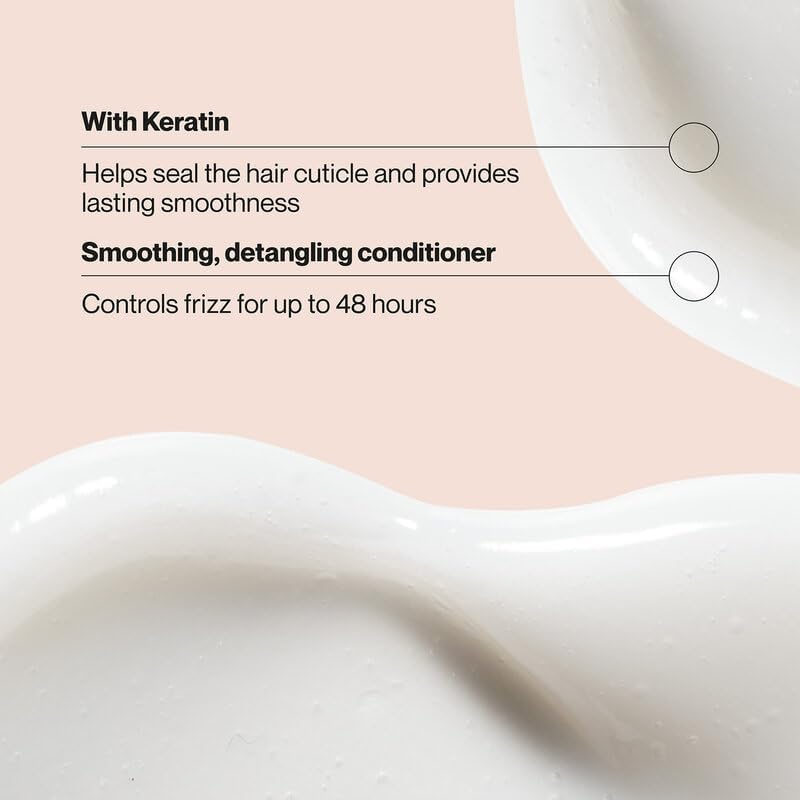 Suave keratin conditioner cream close-up showing detangling benefit