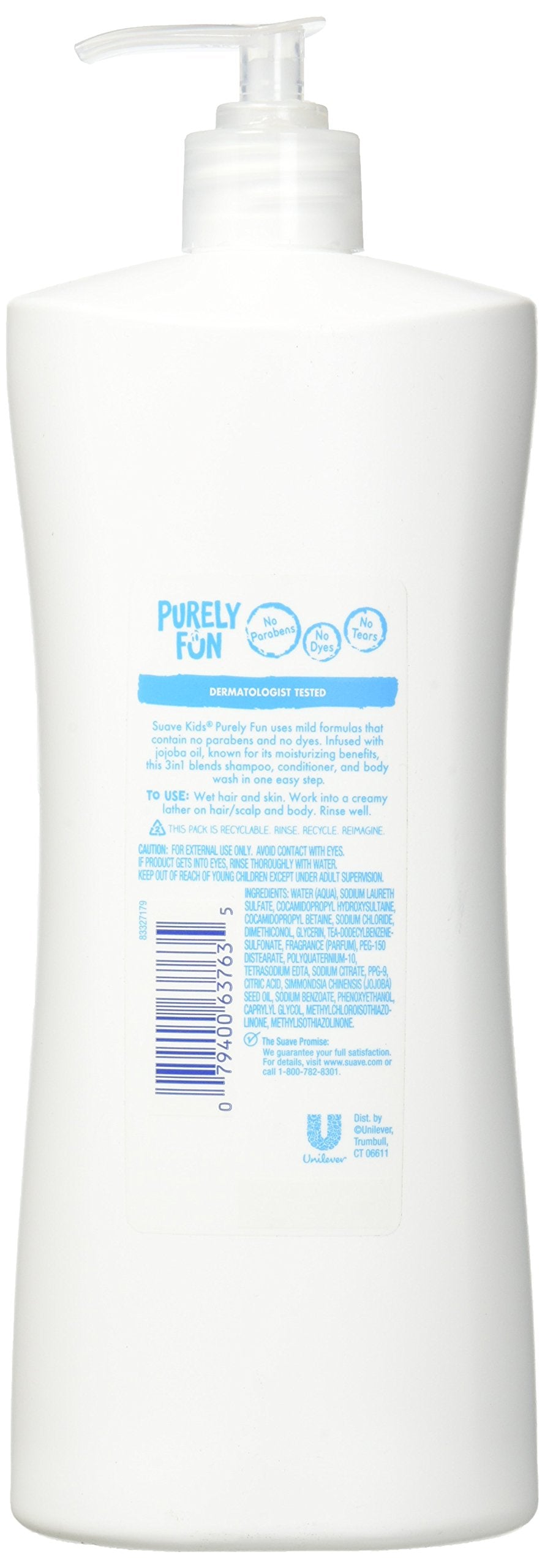Suave kids 3-in-1 creamy lather close-up demonstrating gentle, tear-free cleansing