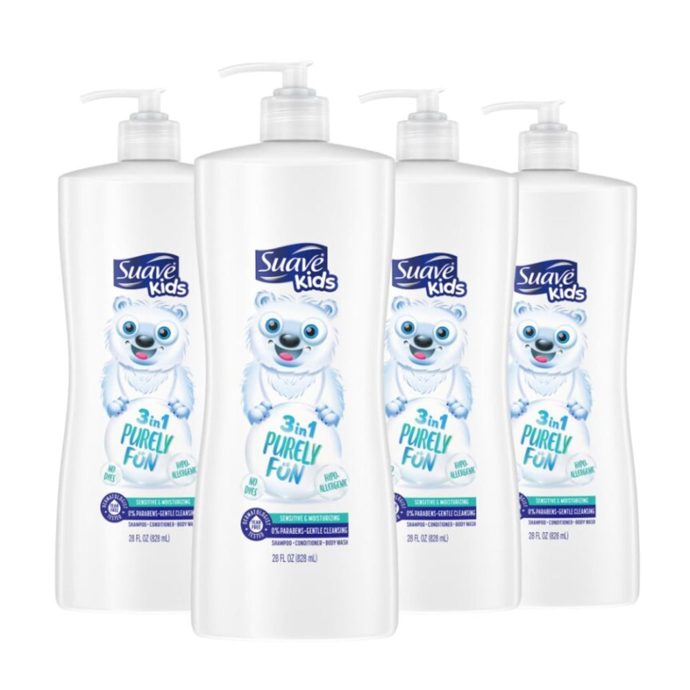 Suave kids front bottle showing label and fun design for easy recognition