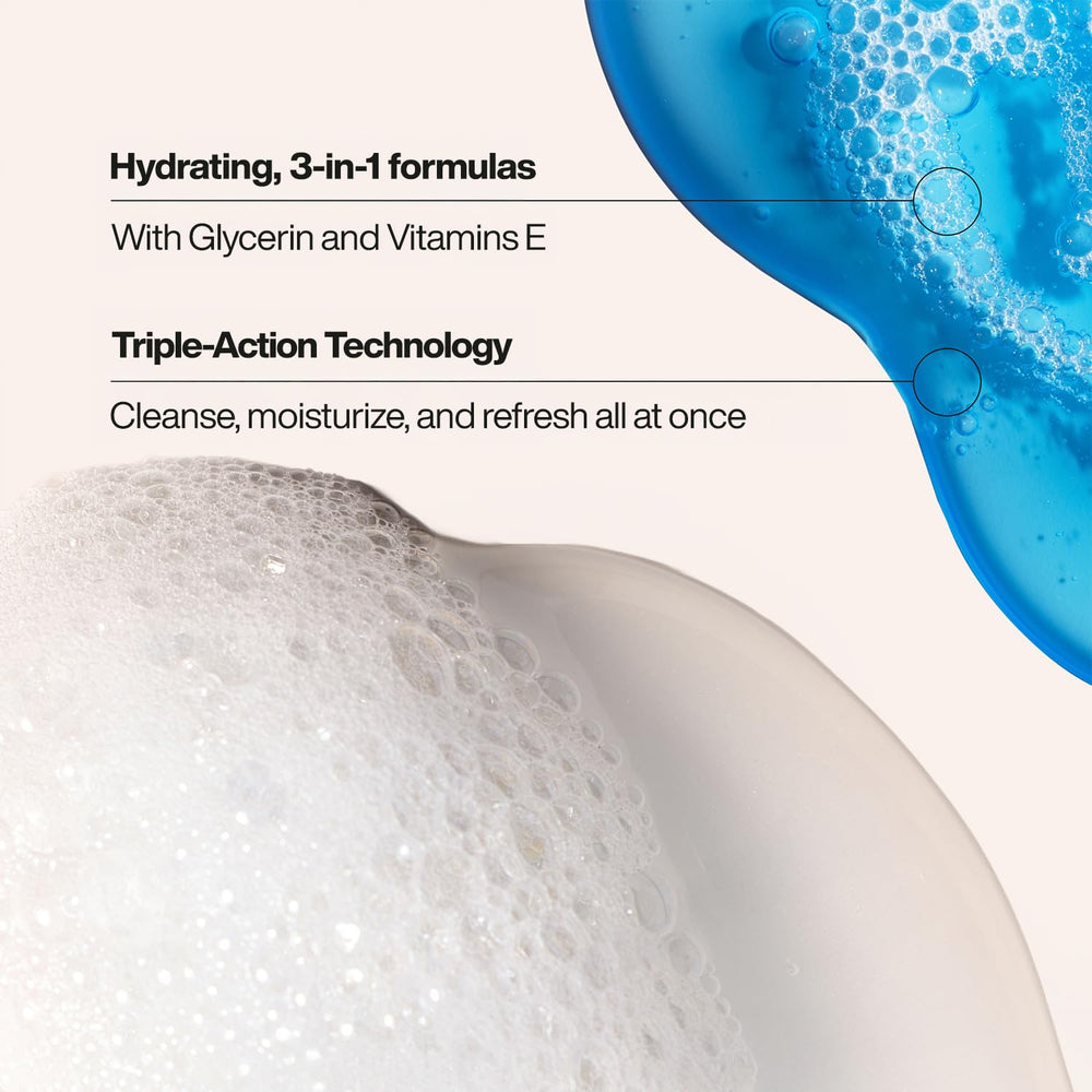 Rich lather texture detail demonstrating Suave men deep cleansing