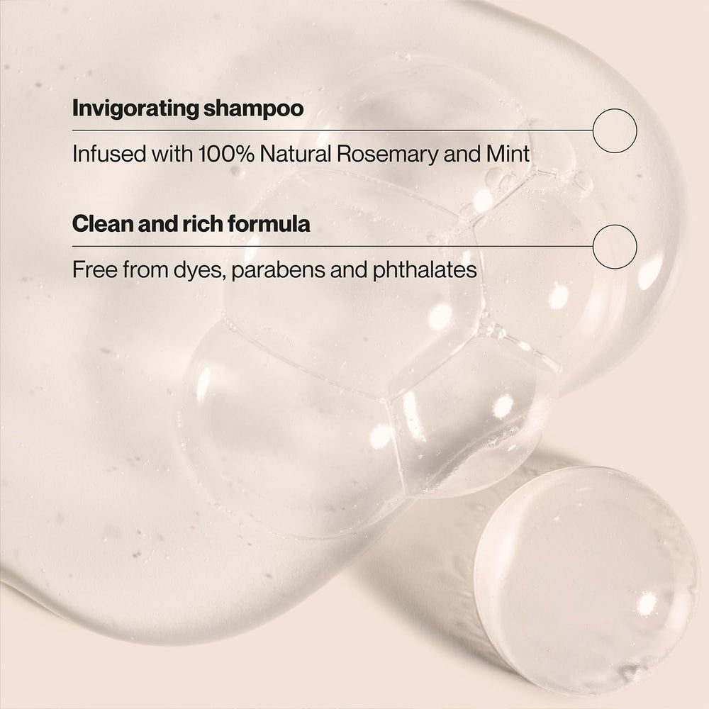 Suave shampoo texture pouring from bottle showing lightweight lather for gentle cleansing benefit
