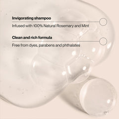 Suave shampoo texture pouring from bottle showing lightweight lather for gentle cleansing benefit