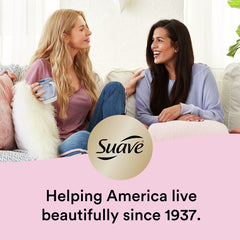 Hand holding Suave 4.75 oz to show scale and travel-friendly styling convenience