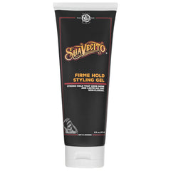 Suavecito Firme front tub showing brand and glossy gel benefit