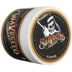 Close-up of Suavecito label showing American-made quality and scent