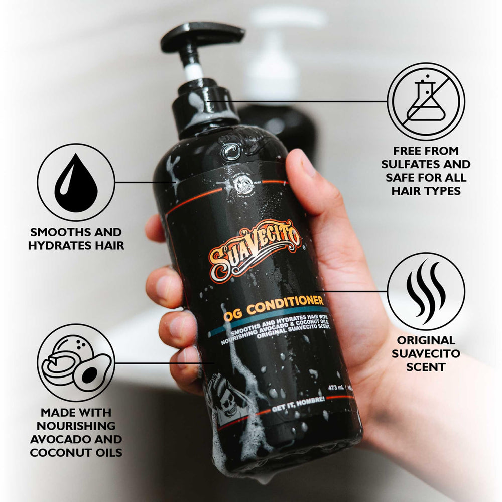 Suavecito pump dispensing conditioner showing controlled dosing benefit