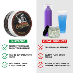 Suavecito scoop in hand demonstrating easy palm-warming and application