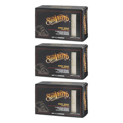 Suavecito Whiskey Bar front packaging showing three bars and bold label benefit of long‑lasting scent