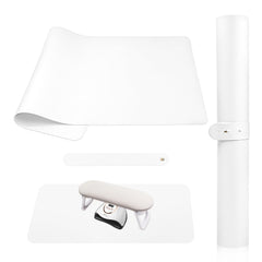 SUBAY front view of white manicure mat showing full workspace and protection