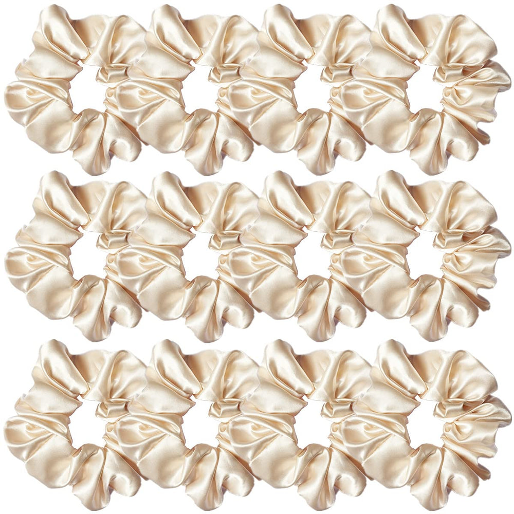 Sufermoe beige scrunchies front pack showing neat set, gentle hold benefits