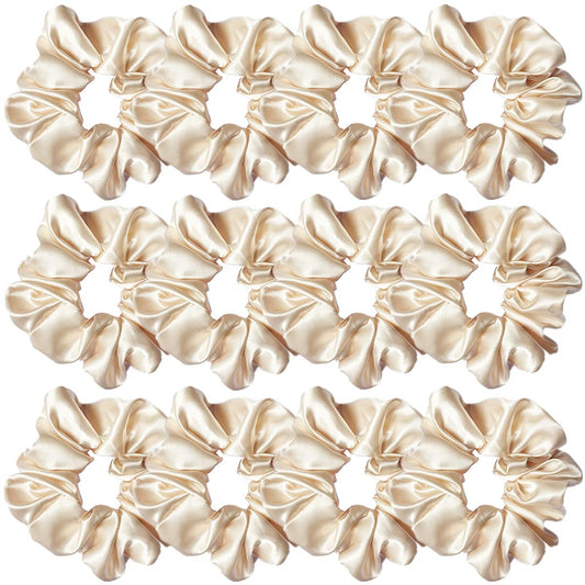 Sufermoe beige scrunchies front pack showing neat set, gentle hold benefits