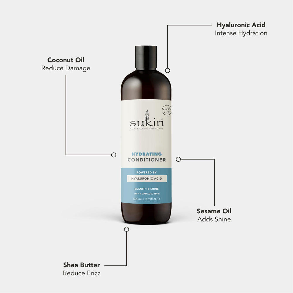 Sukin conditioner in hand for size comparison and portable 16.91 fl oz benefit