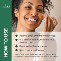 Sukin tube next to hand for size comparison and travel-friendly benefit