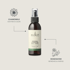 Sukin toner in hand for scale comparison and portable, travel-friendly convenience