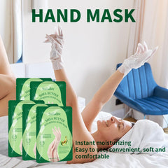 SULADEC removed gloves with serum massaged into hands for softness