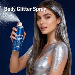 Sulily body sparkle on shoulder detail, illustrates even coverage and glow