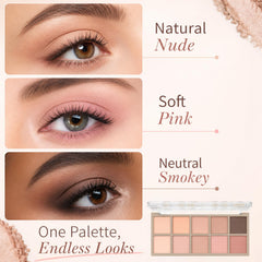 Sulily open palette overhead with ten shades for versatile neutral looks