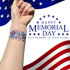 Sulily shoulder and collarbone highlight showing dramatic patriotic sparkle for photos