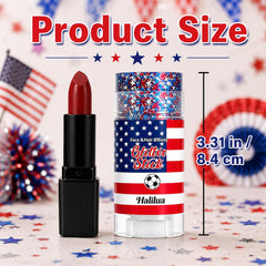 Sulily next to lipstick showing size comparison for travel-friendly portability