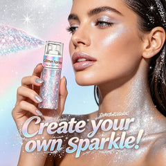Sulily ultra-fine silver glitter close-up highlighting smooth reflective texture