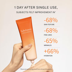 Sulwhasoo close-up of creamy texture, demonstrates smooth application and non-sticky finish