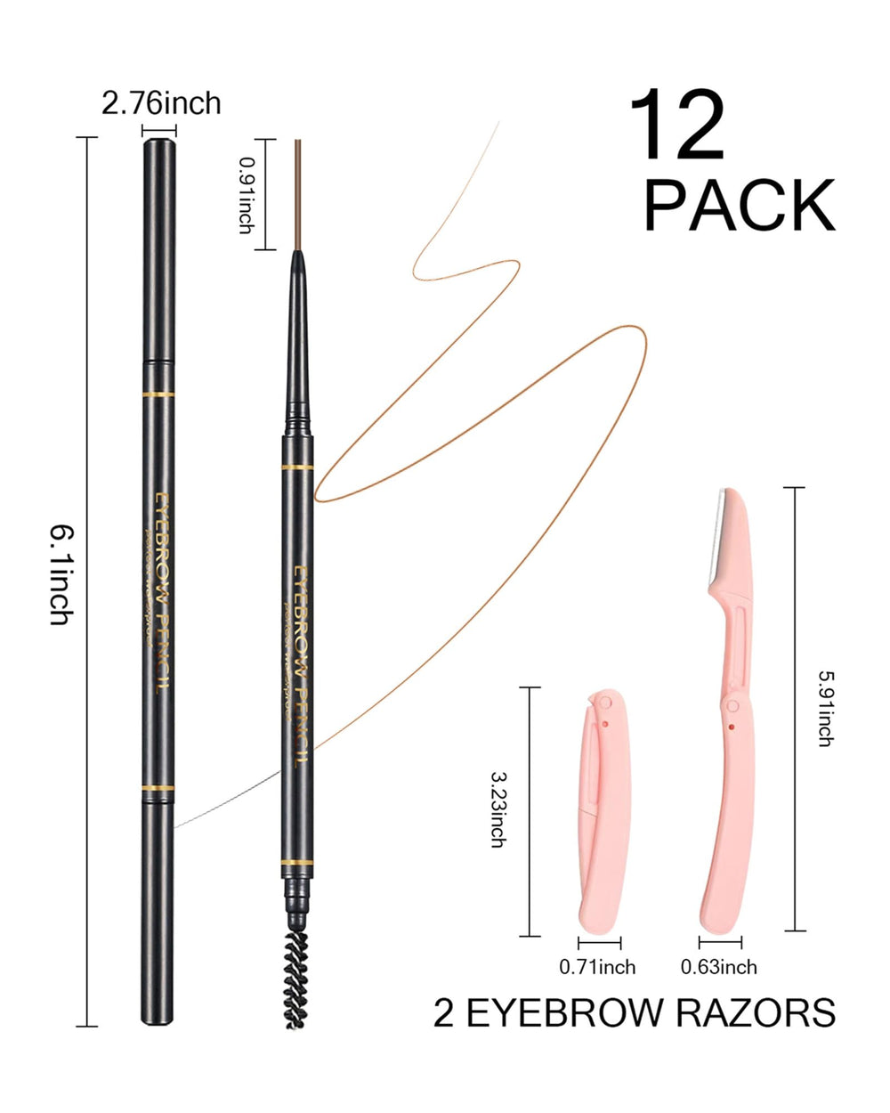 SUMEITANG pencils in a makeup bag shown in-use creating polished everyday brows